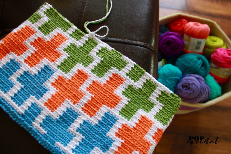 Positive Sign Tapestry Crochet Pattern, Crochet Pouch, Crochet Purse, tapestry crochet, diy accessory, cotton yarn, instant pdf download image 8