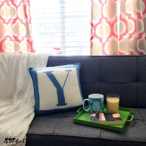 Crochet Pattern Letter Y Crochet Pillow image 3