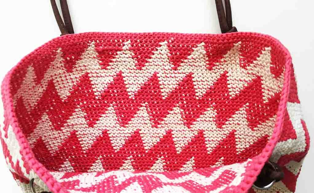 Zig Zag Crochet Tote Bag Pattern crochet beginners instant Etsy