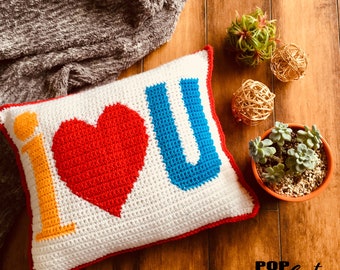 I Heart U Crochet Pillow Pattern