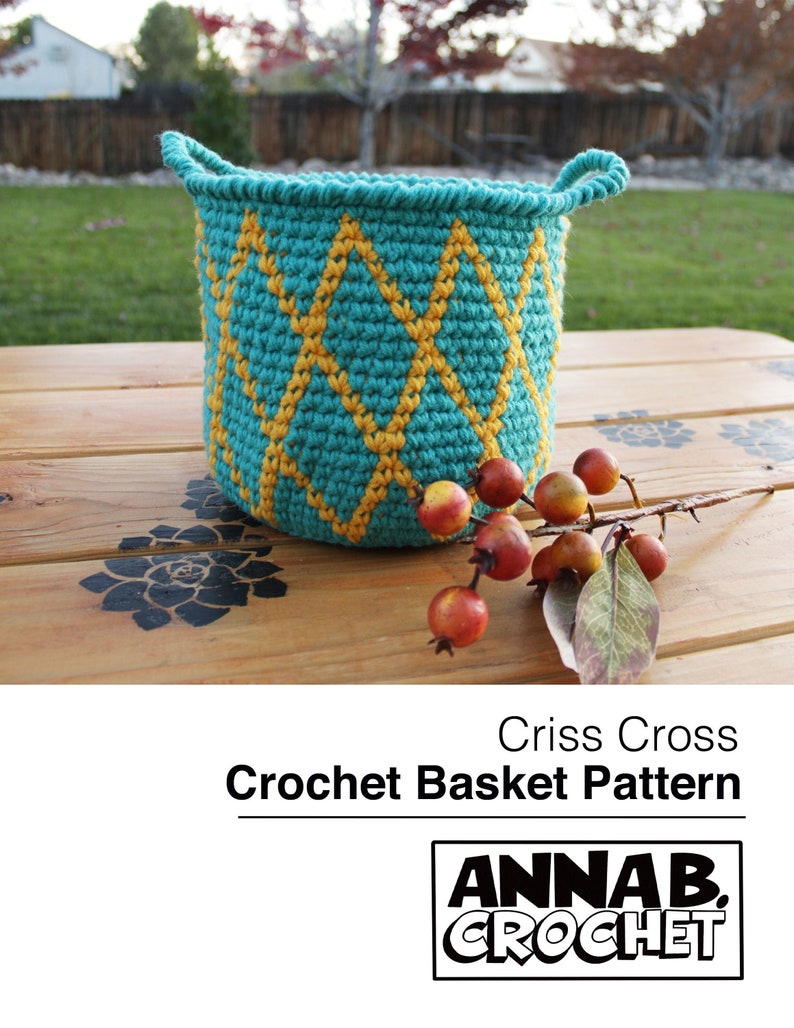 Criss Cross Crochet Basket Pattern image 1