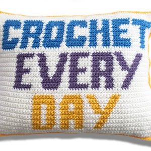 Crochet Every Day Crochet Pillow Pattern, home decor crochet, diy home decor, craft room decor, modern crochet, intarsia crochet, handmade image 2