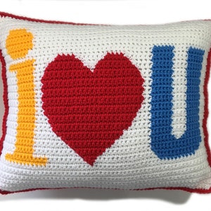 I Heart U Crochet Pillow Pattern image 3