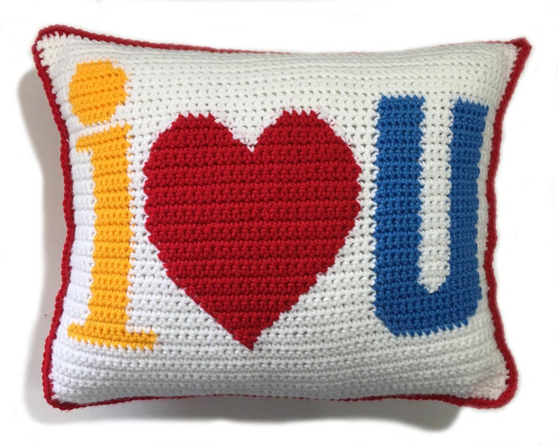 I Heart U Crochet Pillow Pattern image 3