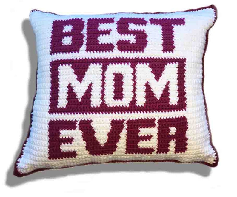 Best Ever Mom & Dad Crochet Pillow Pattern, Mother's Day Gift, Father's Day Gift, Handmade Gift image 3