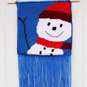 Snowman Crochet Pattern, snowman pillow, snowman wall hanging banner, Christmas Decor image 5