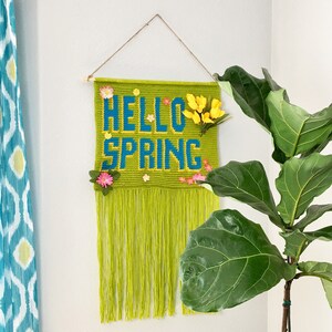 HELLO Four Seasons Crochet Wall Hanging Banner Pattern Bundle, Wall Hanging Tapestry, Wall Hanging Decor, Wall Hanging Yarn image 2