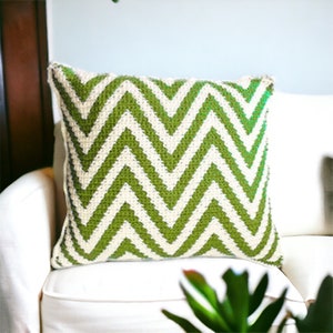 Ripple Crochet Pillow Zig Zag Pattern image 1