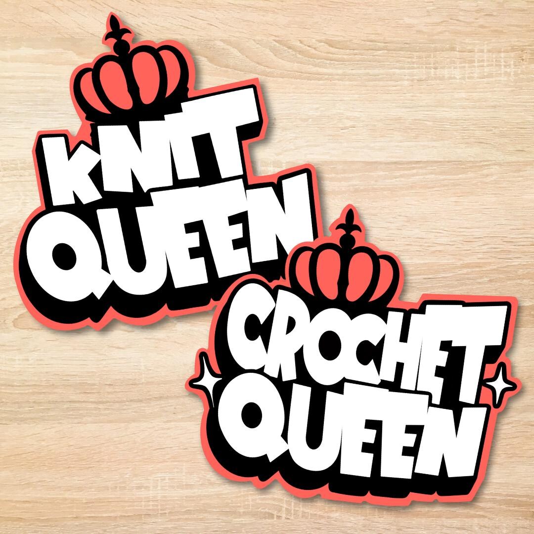 Crochet and Knit Queen Stickers, Yarn Lover - Etsy