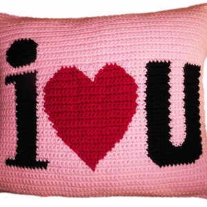 I Heart U Crochet Pillow Pattern image 4