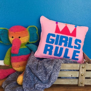 They Rule Crochet Pattern, crochet pillow pattern, crochet banner pattern image 3