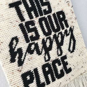 This Is Our Happy Place Crochet Wall Hanging Banner Pattern, Wall Hanging Tapestry, Wall hanging Decor, Wall Hanging Yarn image 5