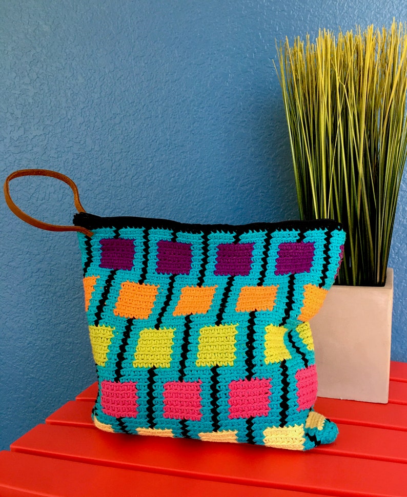 Lollipop Tapestry Crochet Pattern, Crochet Pouch, Crochet Clutch, Crochet Purse image 4