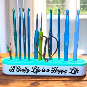 Crochet Hook Caddy Organizer - Yarn Tool Holder for Knitters & Crocheters, Crochet Hook Storage, Craft Room Essentials, Gift for Crocheters