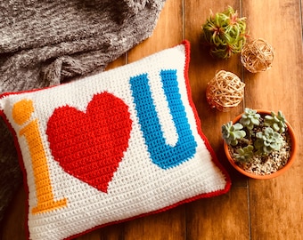 I Heart U Crochet Pillow Pattern