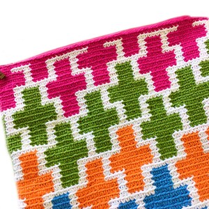 Positive Sign Tapestry Crochet Pattern, Crochet Pouch, Crochet Purse, tapestry crochet, diy accessory, cotton yarn, instant pdf download image 2