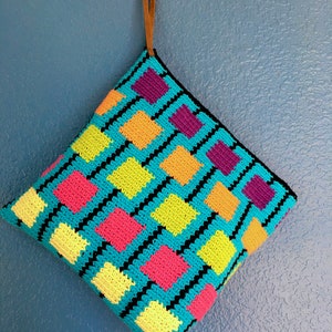 Lollipop Tapestry Crochet Pattern, Crochet Pouch, Crochet Clutch, Crochet Purse image 3