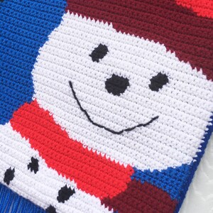 Snowman Crochet Pattern, snowman pillow, snowman wall hanging banner, Christmas Decor image 4