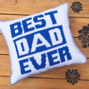 Best Ever Mom & Dad Crochet Pillow Pattern, Mother's Day Gift, Father's Day Gift, Handmade Gift image 6