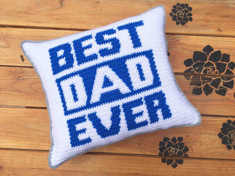 Best Ever Mom & Dad Crochet Pillow Pattern, Mother's Day Gift, Father's Day Gift, Handmade Gift image 6