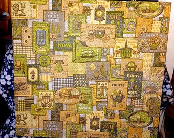 "Wandbild ""Tapete"" Brett Vintage Werbedesign 25"x25" Seltenes Sammlerstück 1960er/1970er Jahre."