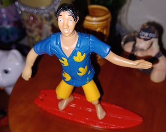 Lilo & Stitch DAVID Bobblehead Action Figure with Surf Board 2002 Burger King Toy