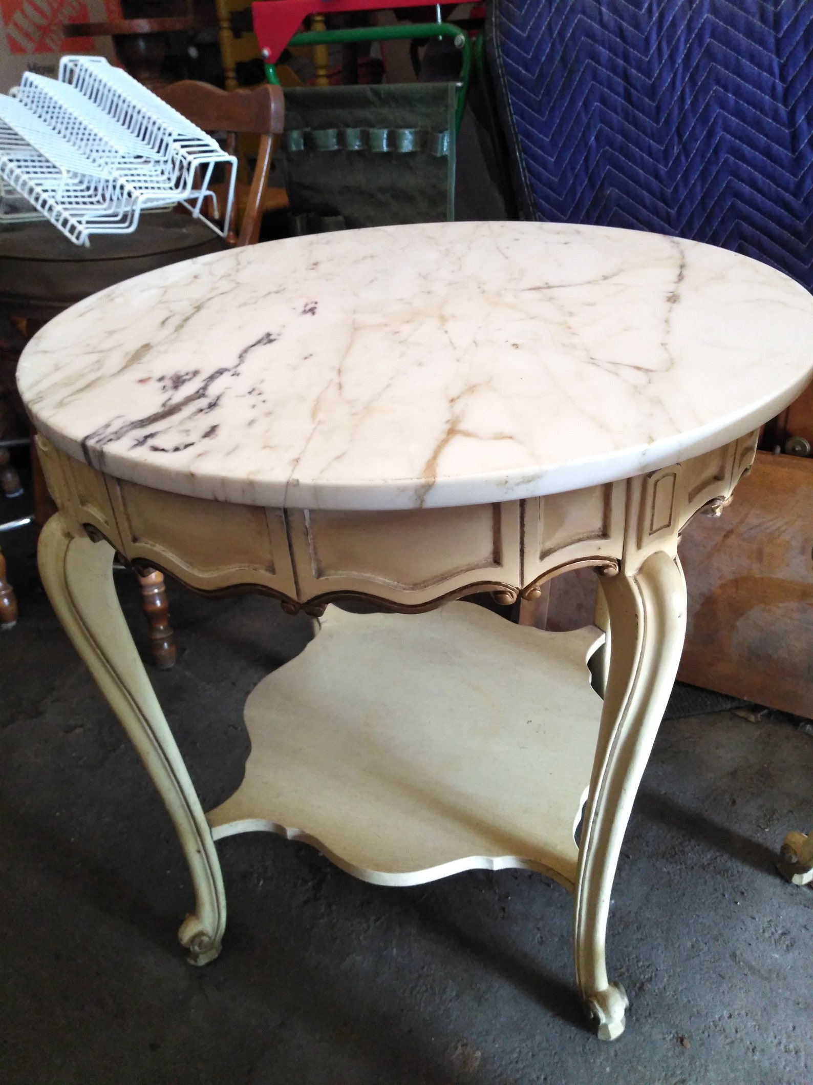 French Provincial marble top table set of two coffee table and Etsy