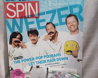 Revista Spin, junio de 2008, portada de Weezer, número de colección raro, The Roots Punk Riots