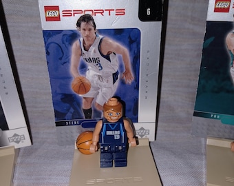 Steve Nash Lego Minifigur 2002 Mit Standball und Original Karte NBA Basketball Player