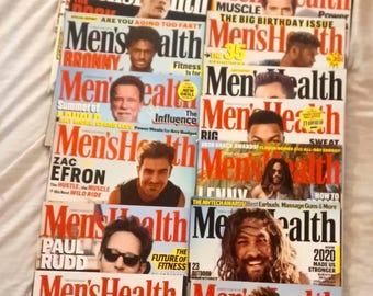 Men's Gesundheit Magazin Bundle 20 Zurück Hefte für Scrapbooks Collage Sammeln Lesen Papier Handwerk und mehr 2019-2025 zu verwenden
