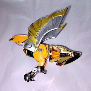 Power Rangers Wild Force Deluxe Yellow Eagle Zord Gaoranger Power Animal Loose As is Rare Collectible Bandai Figure