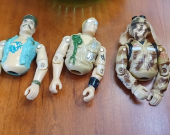 Vintage GI Joe Actionfigur Torsos 3 Aus den 1980er Jahren Gung-ho, Buzzer, Dusty Desert Joe Loose