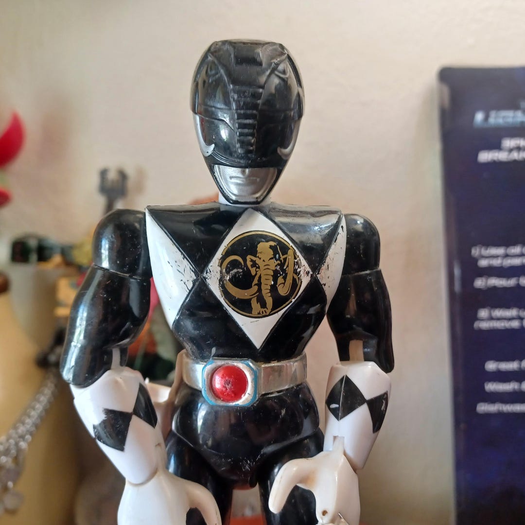 Mighty Morphin Power Rangers Black Ranger Action Figure Loose as is ...