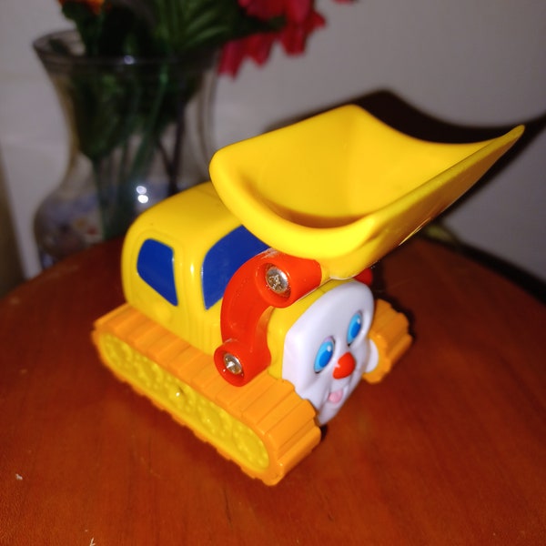 Plastic Toy Dump Truck Child Size with Smiling Face 2001 Loose As Is Collectible Toy