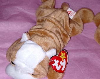 Ty Original Mütze Baby WRINKLES DOG 1996 Tush Tag Plüschtier Sammlerstück Seltenes Geschenk Like New Vintage