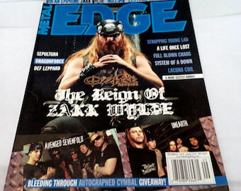 Revista Metal Edge, septiembre de 2006. Artículo de portada: Zakk Wilde. Ozzfest. Artículos de colección de música raros.