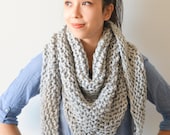 Womens Knit Wrap - Knit Wrap Shawl - Oversized Scarf - Chunky Knit Scarf - Triangle Scarf - Wrap Scarf - Kerchief Scarf
