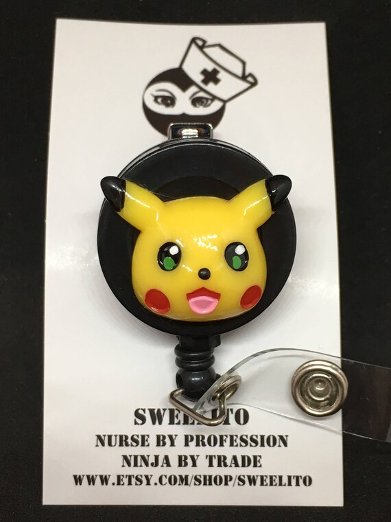 Pokemon Pikachu Ash Charmander Squirtle Id Holder Customized With Brick Minifigure Badge Reel Belt Clip Alligator Clip Nurses Rn