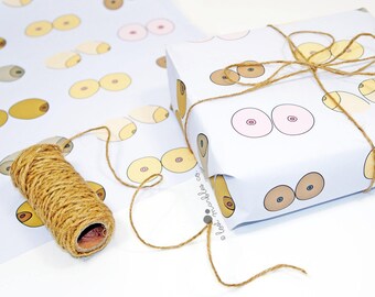 Boob Gift Wrap ∙ Wrapping Paper ∙ Valentines Wrap ∙ Anniversary Wrap ∙ Hen Party Giftwrap ∙ Mothers Day ∙ Rude ∙ Boobs Wrapping Paper