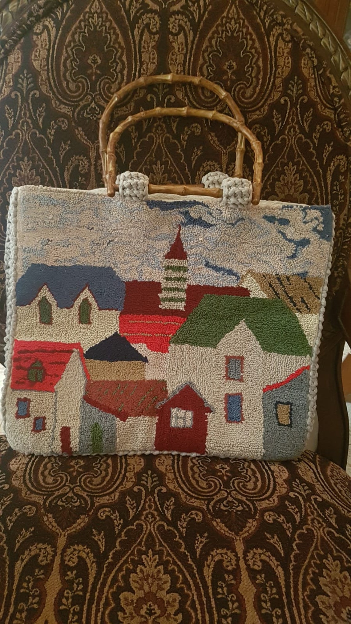 Punch Needle Handmade Bagcotton Bag cotton Knitted Etsy