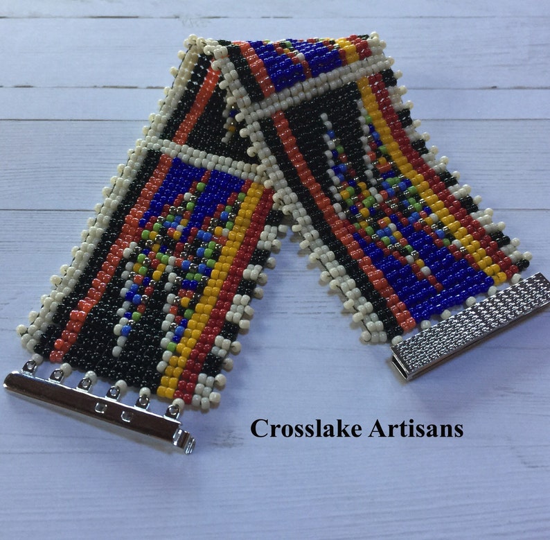 Loom beaded bracelet in bright primary colors. Beaded cuff bracelet beaded women/'s bracelet,boho beaded bracelet