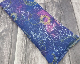 Night sky constellations-microwave heat pad. Heating pad microwave. Rice and flax heating pad. Heat pack reusable. Rice bag for heat therapy