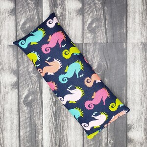 Microwave heat pad - rice and flaxseed.  Heating pad. Heat pack reusable. Rice bag for hot/cold therapy. All natural stress relief. Seahorse