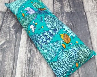 Forest friends microwave rice flax heating pad for soothing anti-stress relief-with or without lavender. Hot/cold pack made of soft flannel.