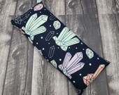 Natural heat pad with organic dried lavender or unscented. Rice and flax microwave heat pack, lavender eye pillow, weighted eye mask
