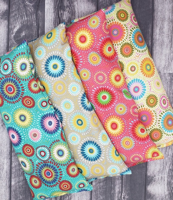 Rice and flax heating pad handmade in three popular sizes! Heat Pack, Headache Sinus and Muscle Pain Relief, Doubles as cold pack,Medallions