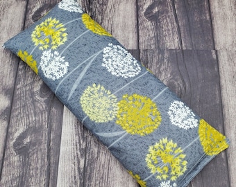 Microwave heat pad and cold pack for the dandelion lover.  Filled with rice and flax - lavender can be added!