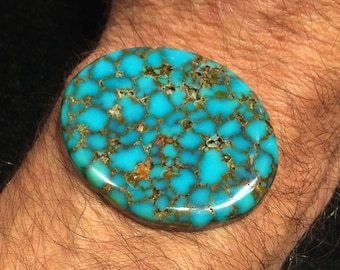 SOLD Natural American Turquoise Old #8 Nevada mine 64.8 cts 100% Natural Guaranteed WOW highest grade gem gemstone cab cabachon cuff pendant