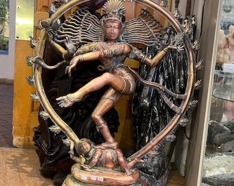 XL Brass Dancing Shiva Nataraja Statue - Hindu Spiritual Decor, SHIPPING NOT Incl