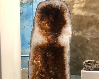 XL Citrine Cathedral Geode Cluster: Raw Natural Specimen, Brazil, SHIPPING NOT Incl